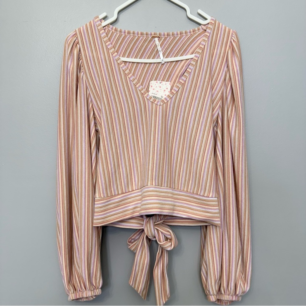 FREE PEOPLE Orchid Rain Autumn Nights Back Wrap Top size Small NEW with TAG - Picture 6 of 15